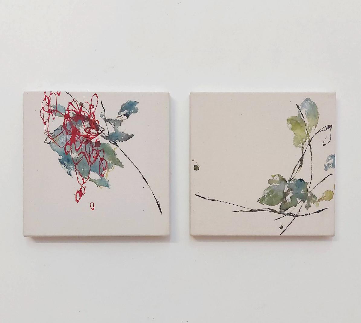 Dialog mit der Nature #20 von Maho Maeda - Abstrakte Malerei, Blumen, rot, Leinwand im Angebot 5