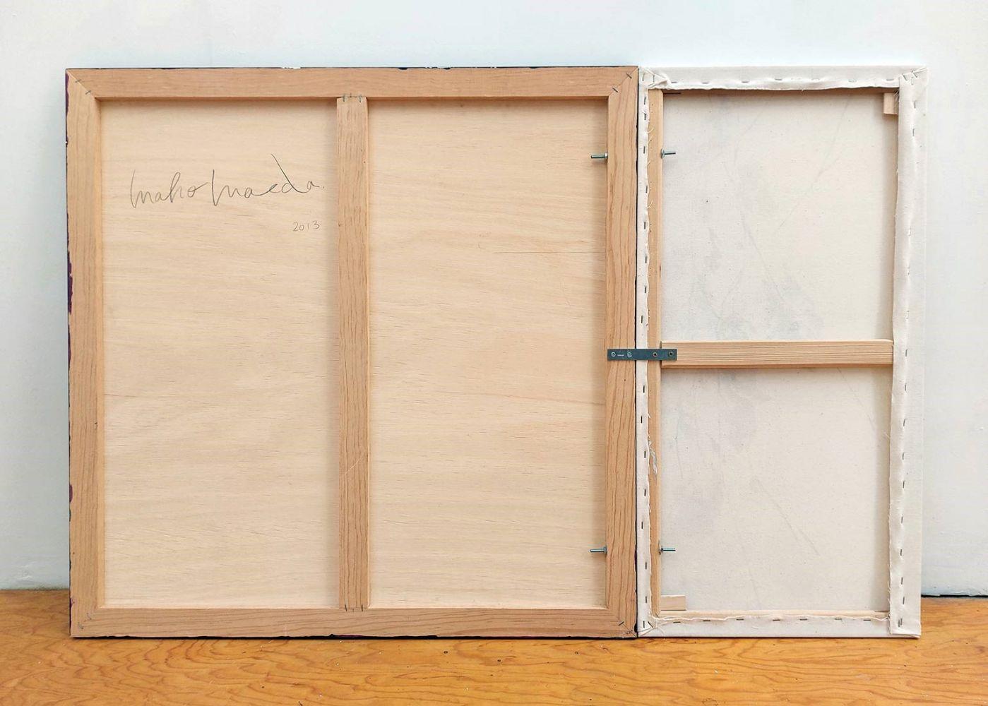 Dialog mit der Natur #21 von Maho Maeda - Abstrakte Malerei, Blumen, Rosa, Holz im Angebot 4