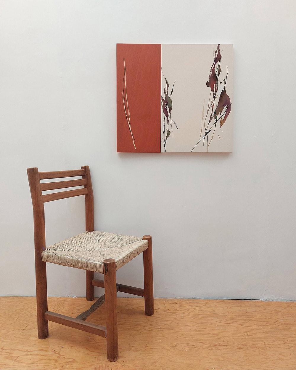 Diálogo con la Naturaleza #28 de Maho Maeda - Pintura abstracta, tonos rojos en venta 1