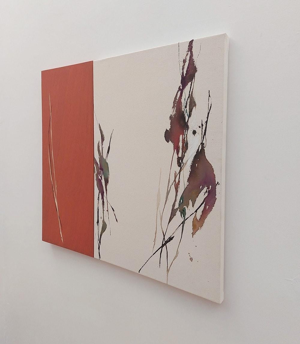 Diálogo con la Naturaleza #28 de Maho Maeda - Pintura abstracta, tonos rojos en venta 2