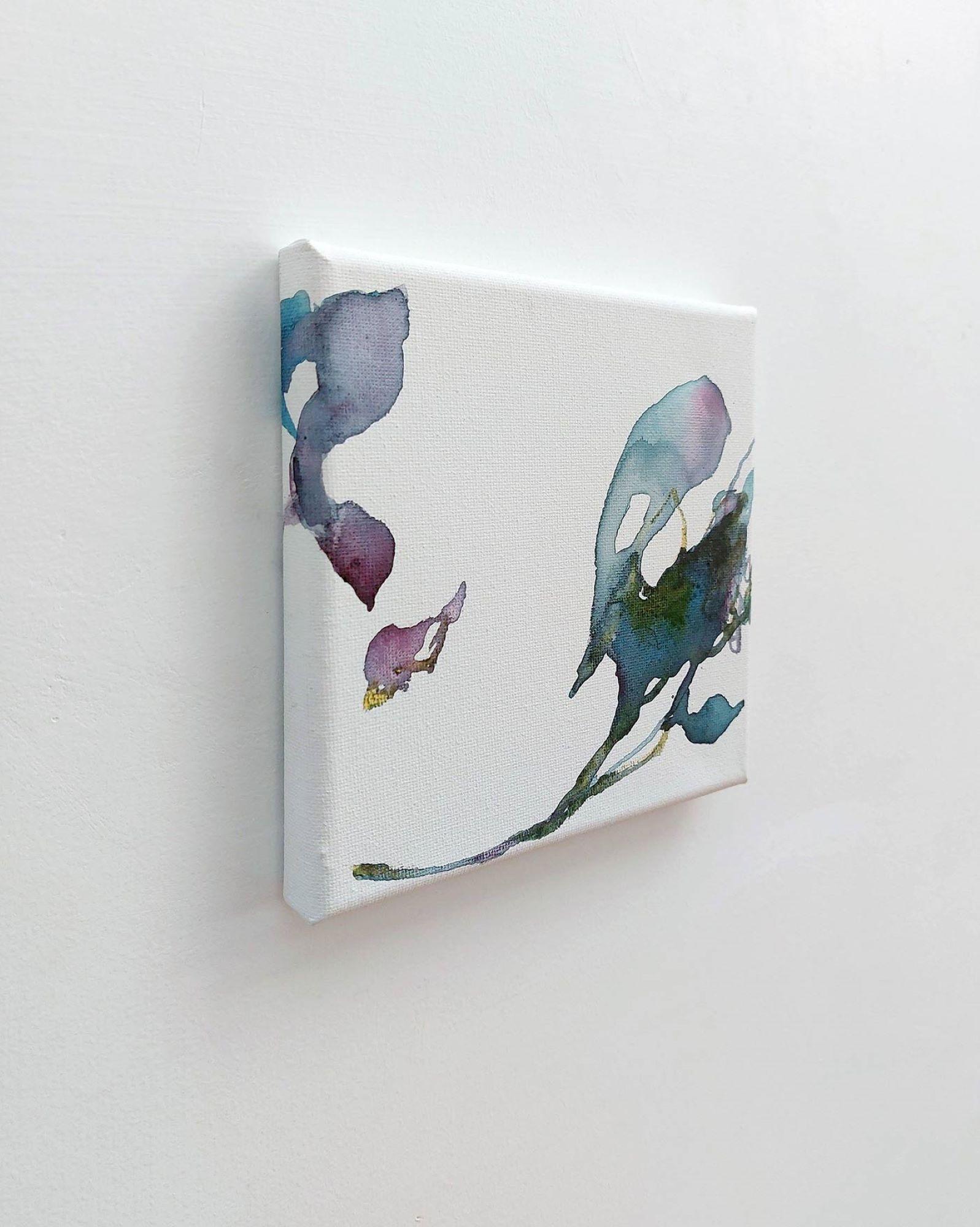 Dialog mit der Nature #29 von Maho Maeda - Abstrakte Malerei, blaue Blumen, Tusche im Angebot 3