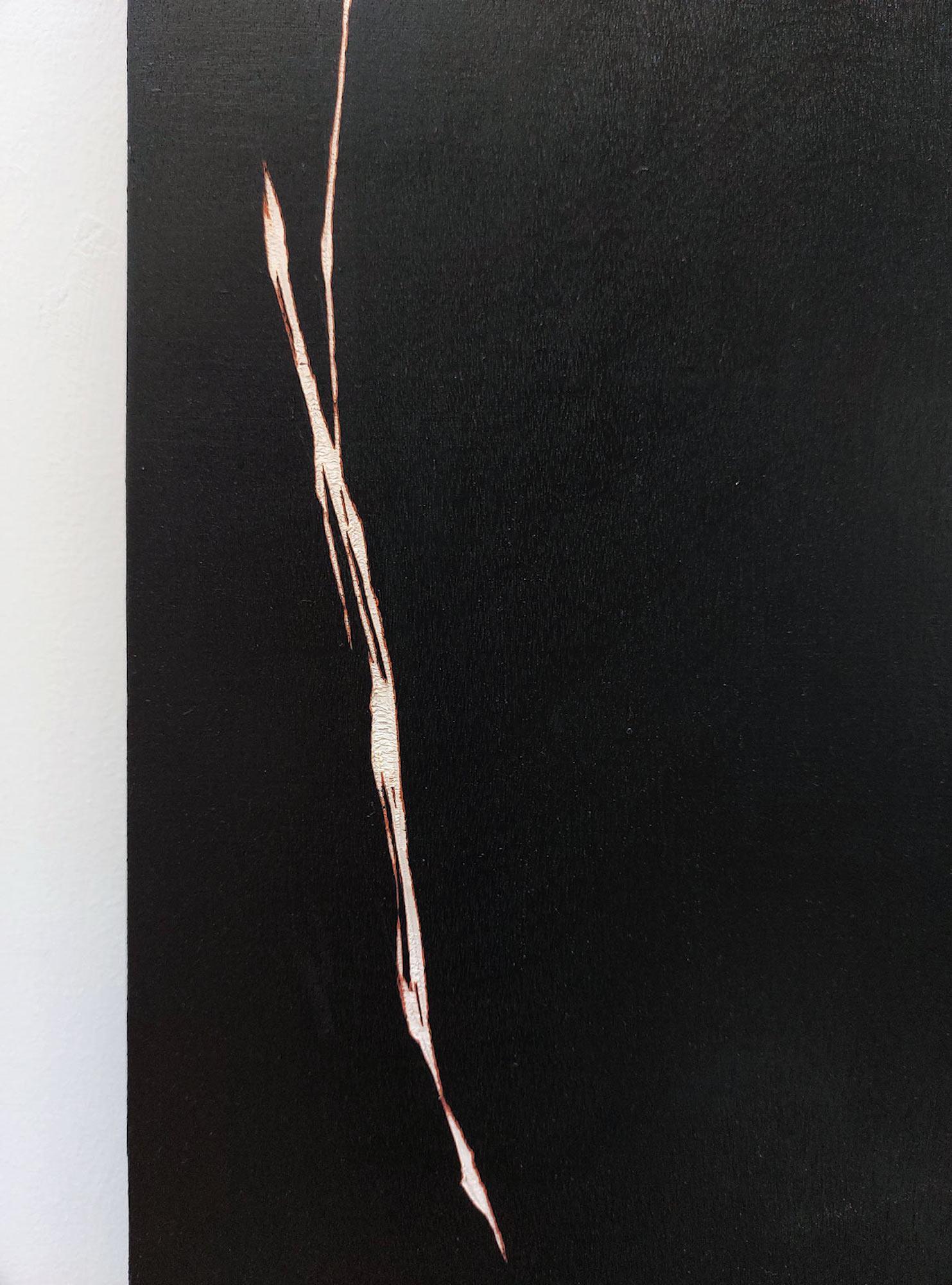 Immemorial sound #9 by Maho Maeda - Abstract painting, black, canvas and wood im Angebot 4