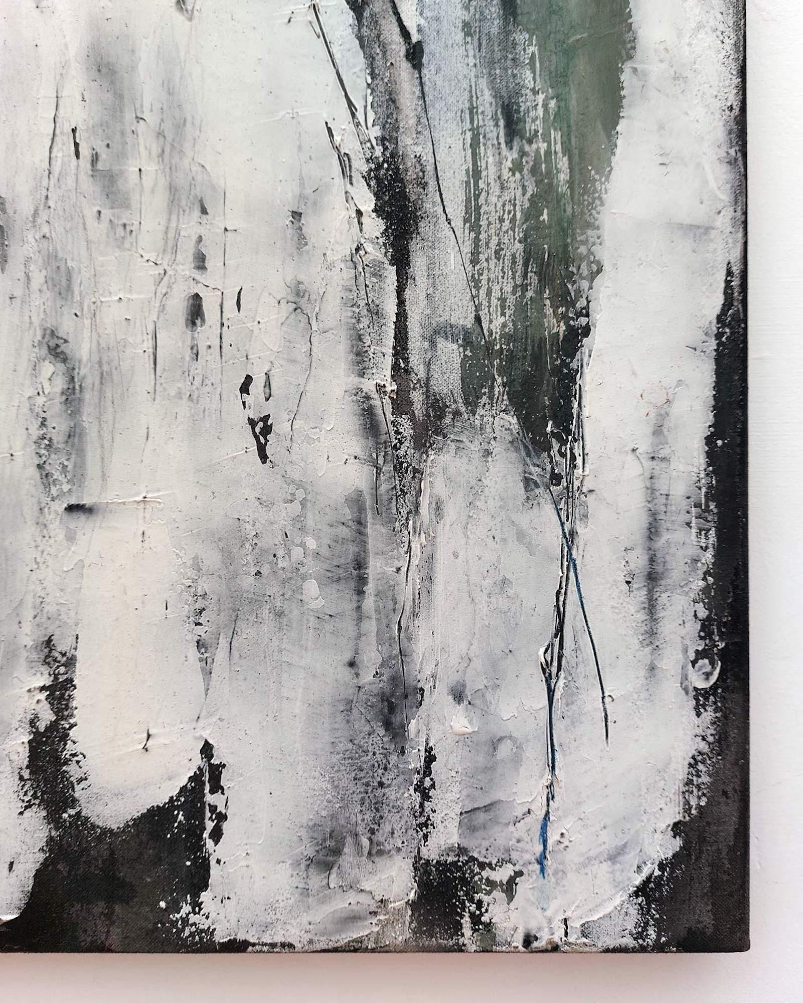 Immemorial sound #9 by Maho Maeda - Abstract painting, black, canvas and wood im Angebot 5