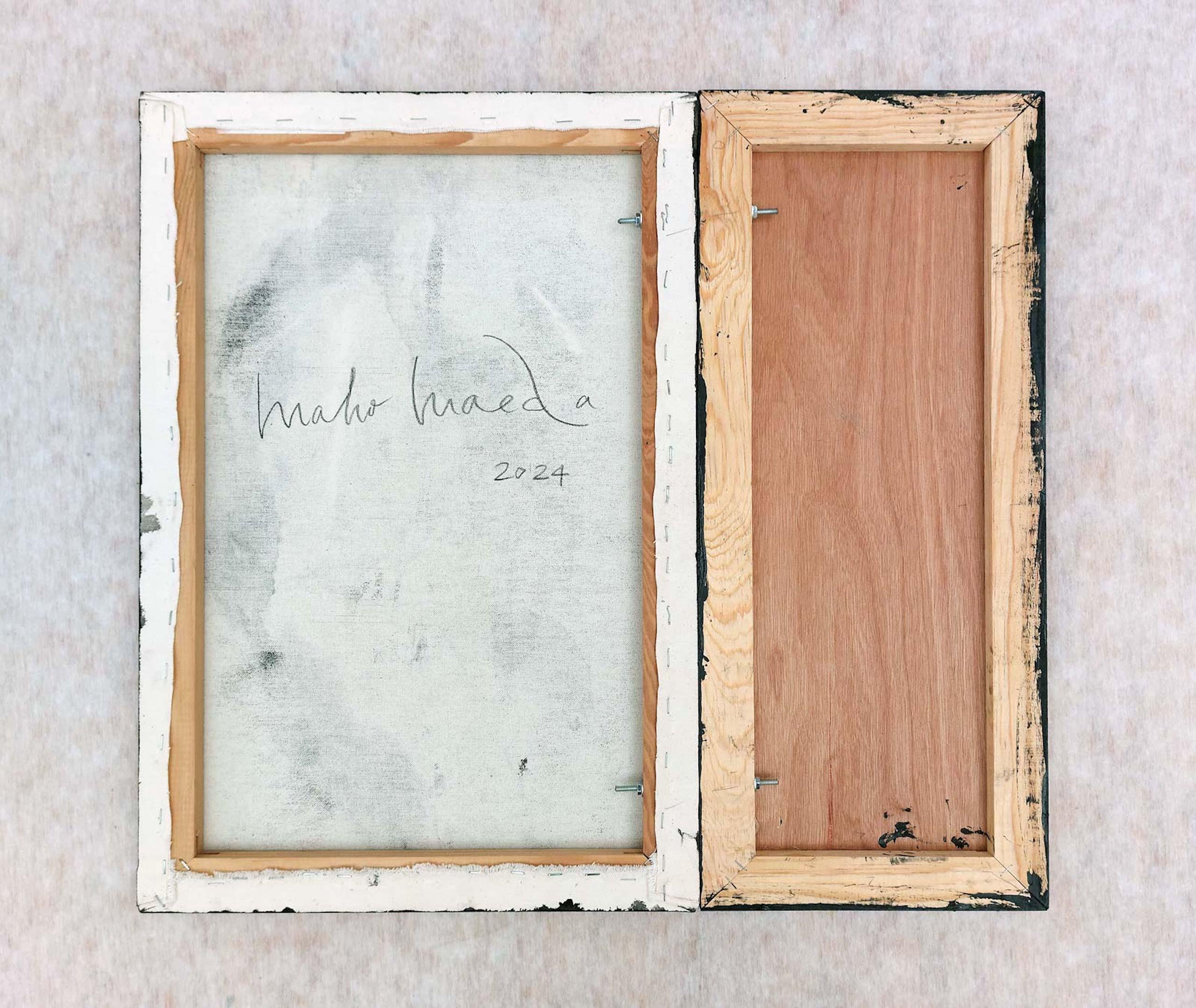 Immemorial sound #9 by Maho Maeda - Abstract painting, black, canvas and wood im Angebot 8