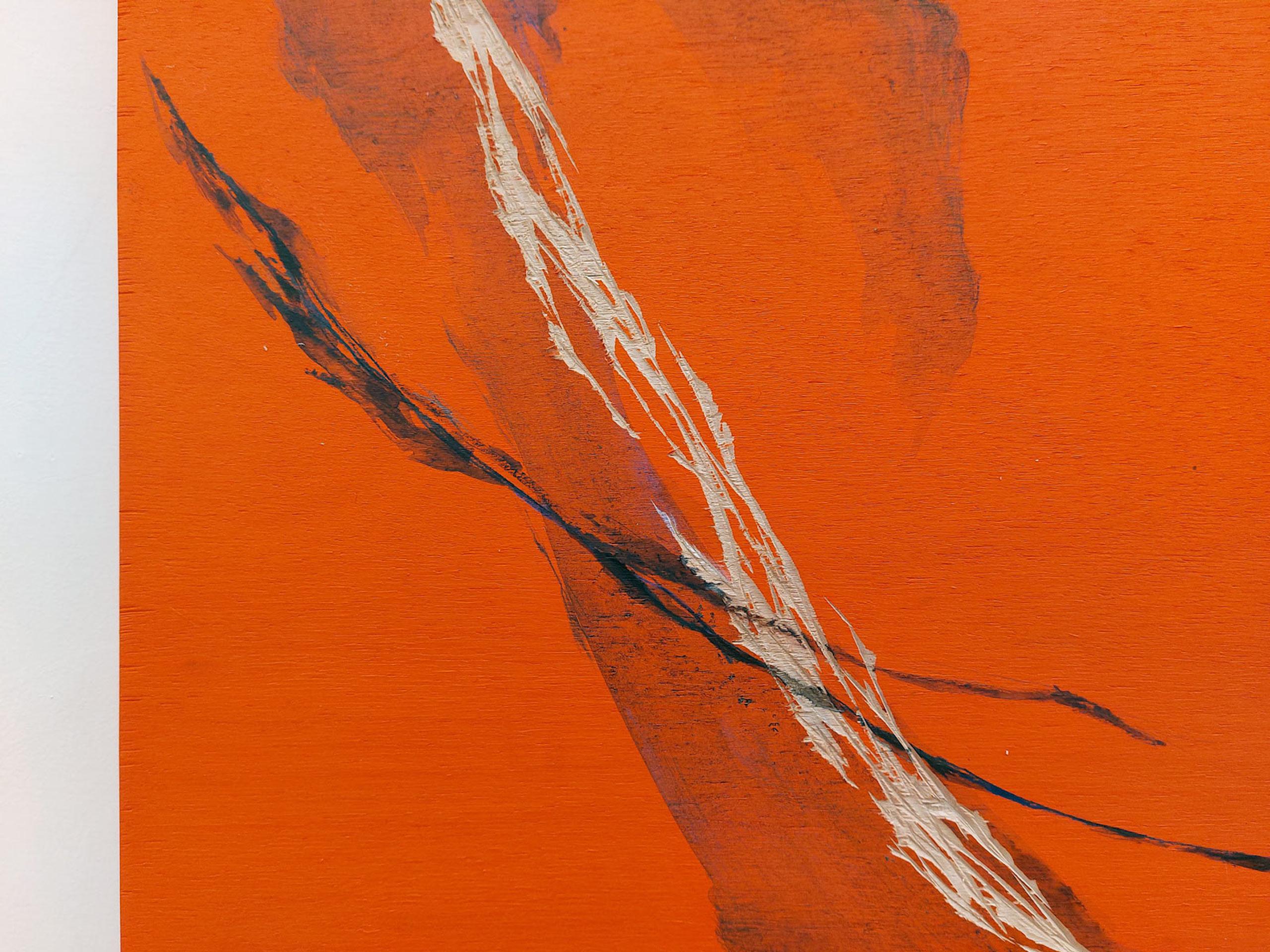 Newborn sound #97 von Maho Maeda - Abstraktes Gemälde, Blume, Leinwand und Holz im Angebot 5