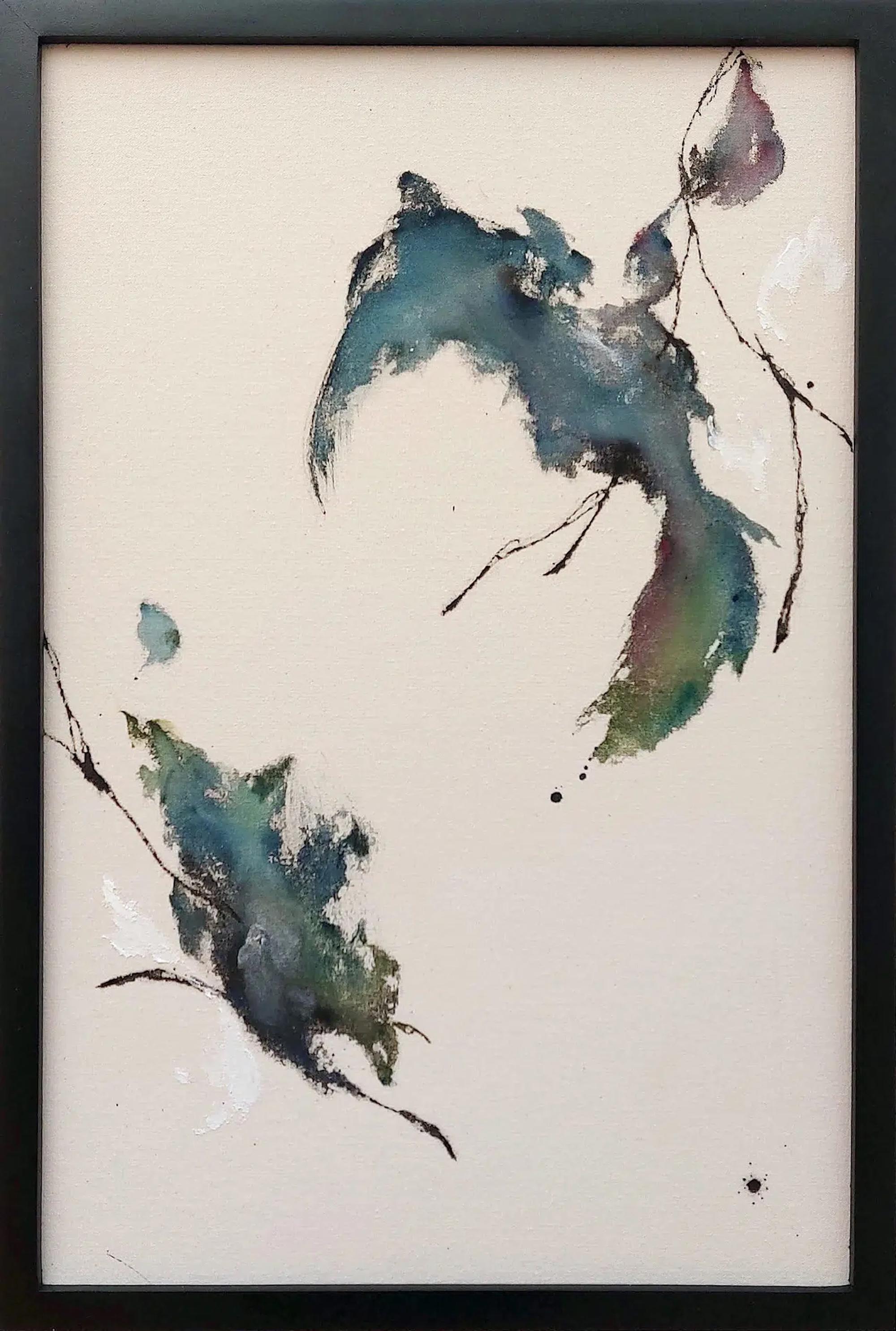 Newborn Sound #98 by Maho Maeda - leaf painting, minimalist