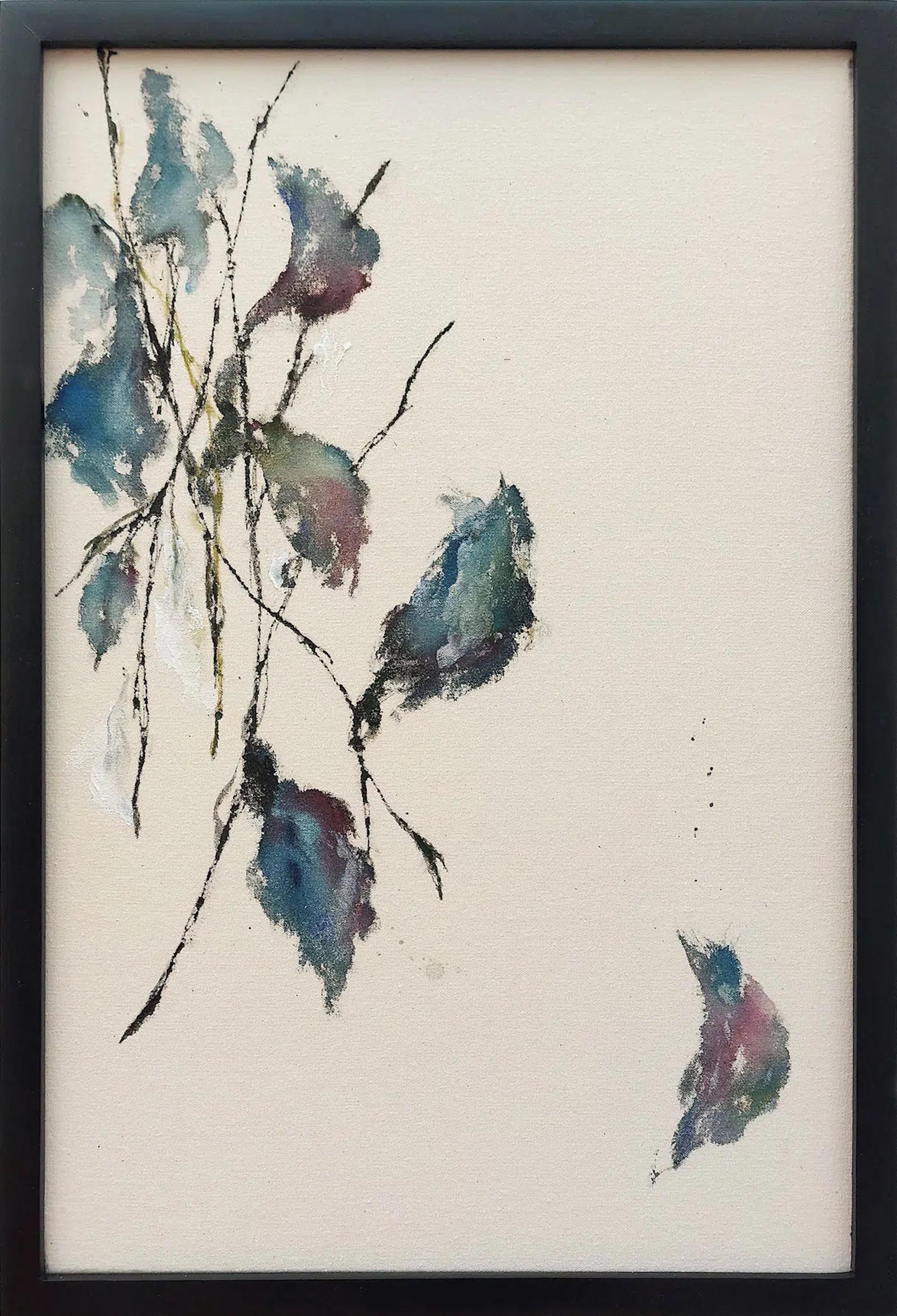 Newborn Sound #99 by Maho Maeda - leaf painting, minimalist