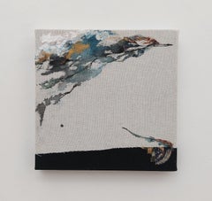 Remembrance #15 d'Amao Maeda - peinture abstraite, fleurs, textile et coton