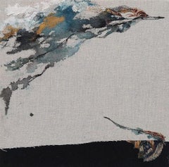 Remembrance #15 d'Amao Maeda - peinture abstraite, fleurs, textile et coton