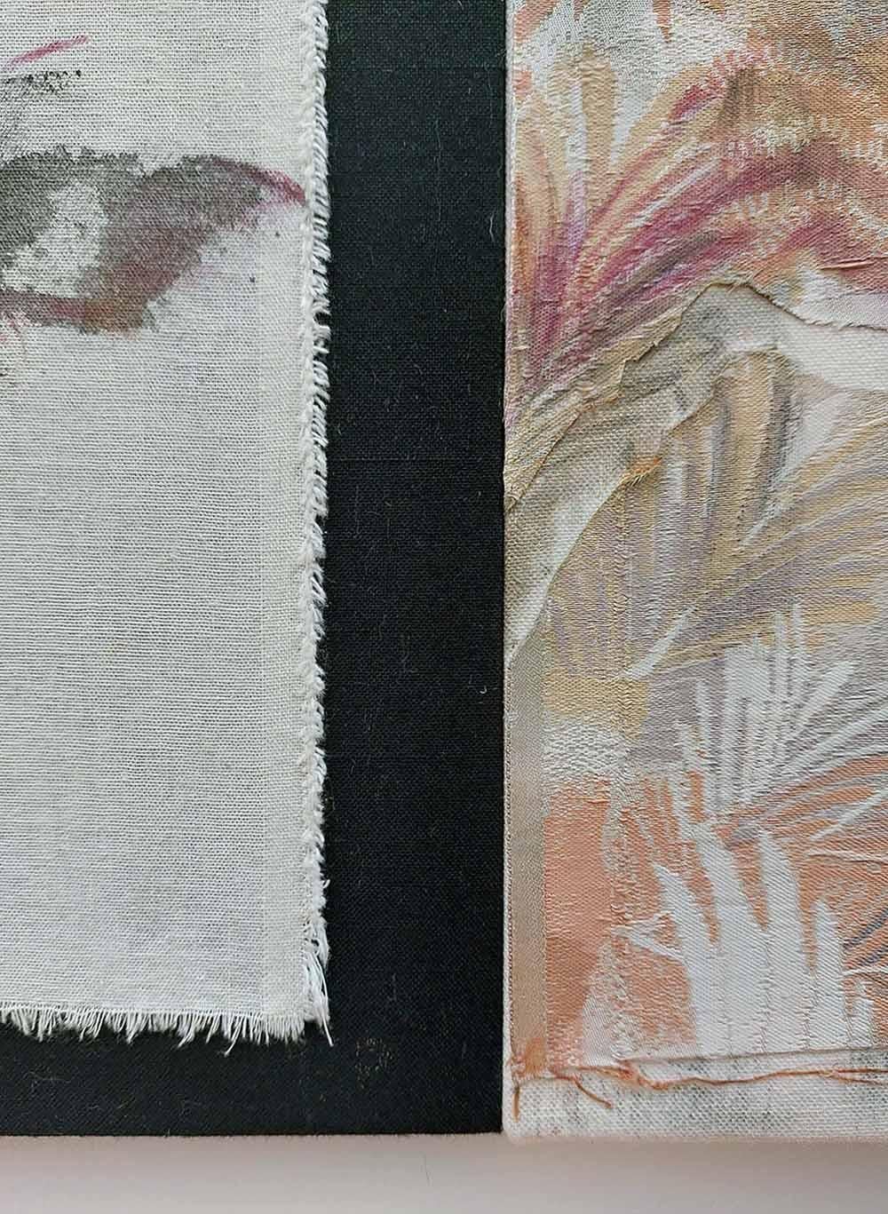 Remembrance #18 von Maho Maeda - Abstraktes Gemälde, Blumen, Textilien und Baumwolle im Angebot 3