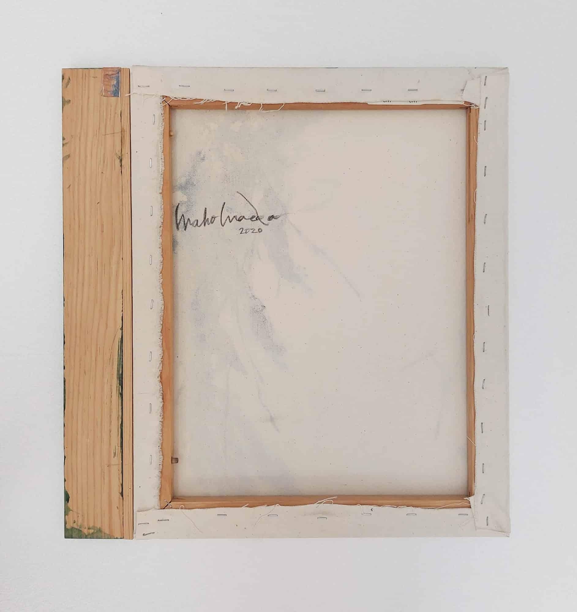 Remembrance #8 by Maho Maeda - Abstract painting, flowers, textile and wood For Sale 4