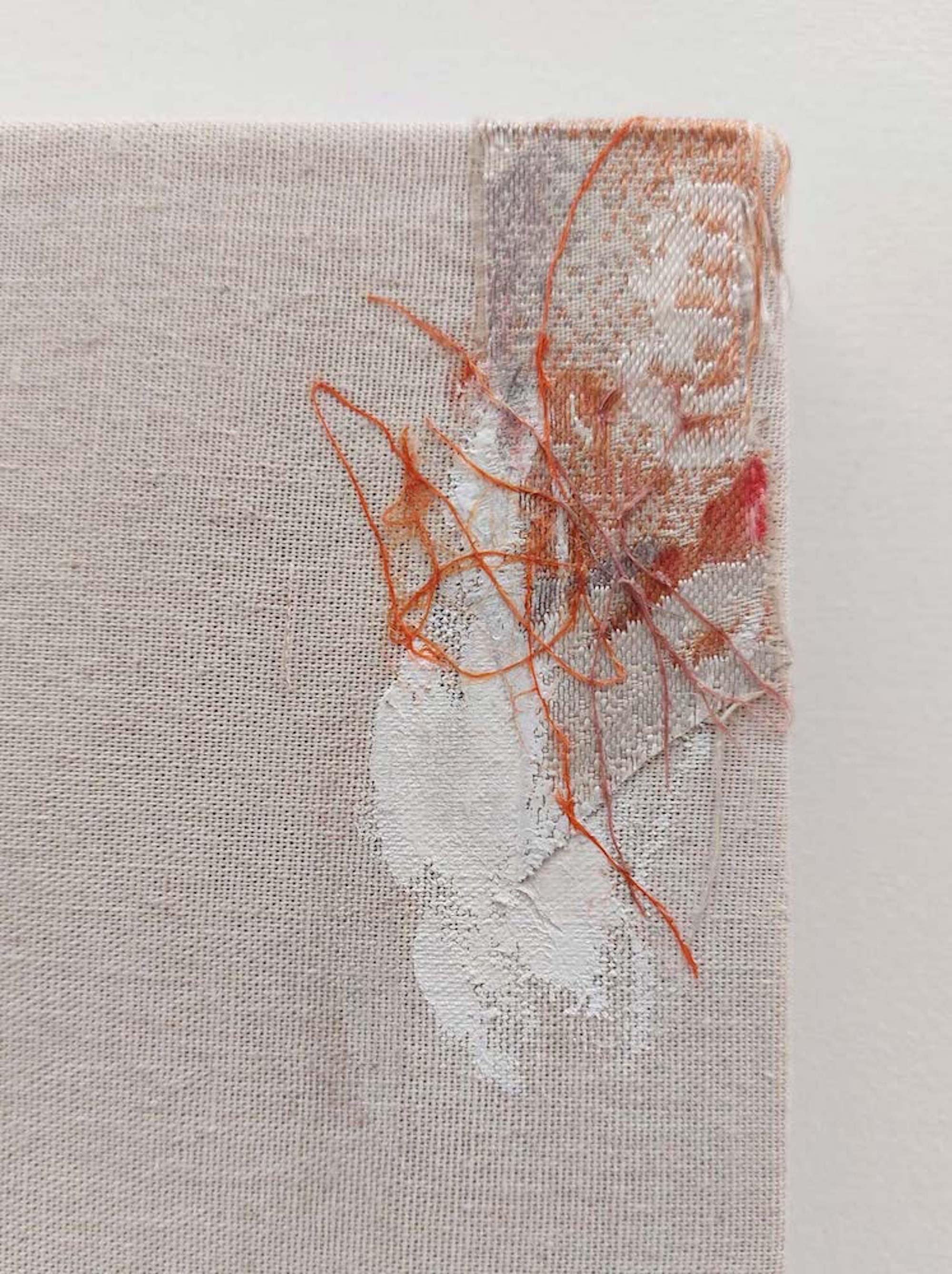 Remembrance set of 4 by Maho Maeda - Abstract painting, flowers, textile & paper For Sale 3