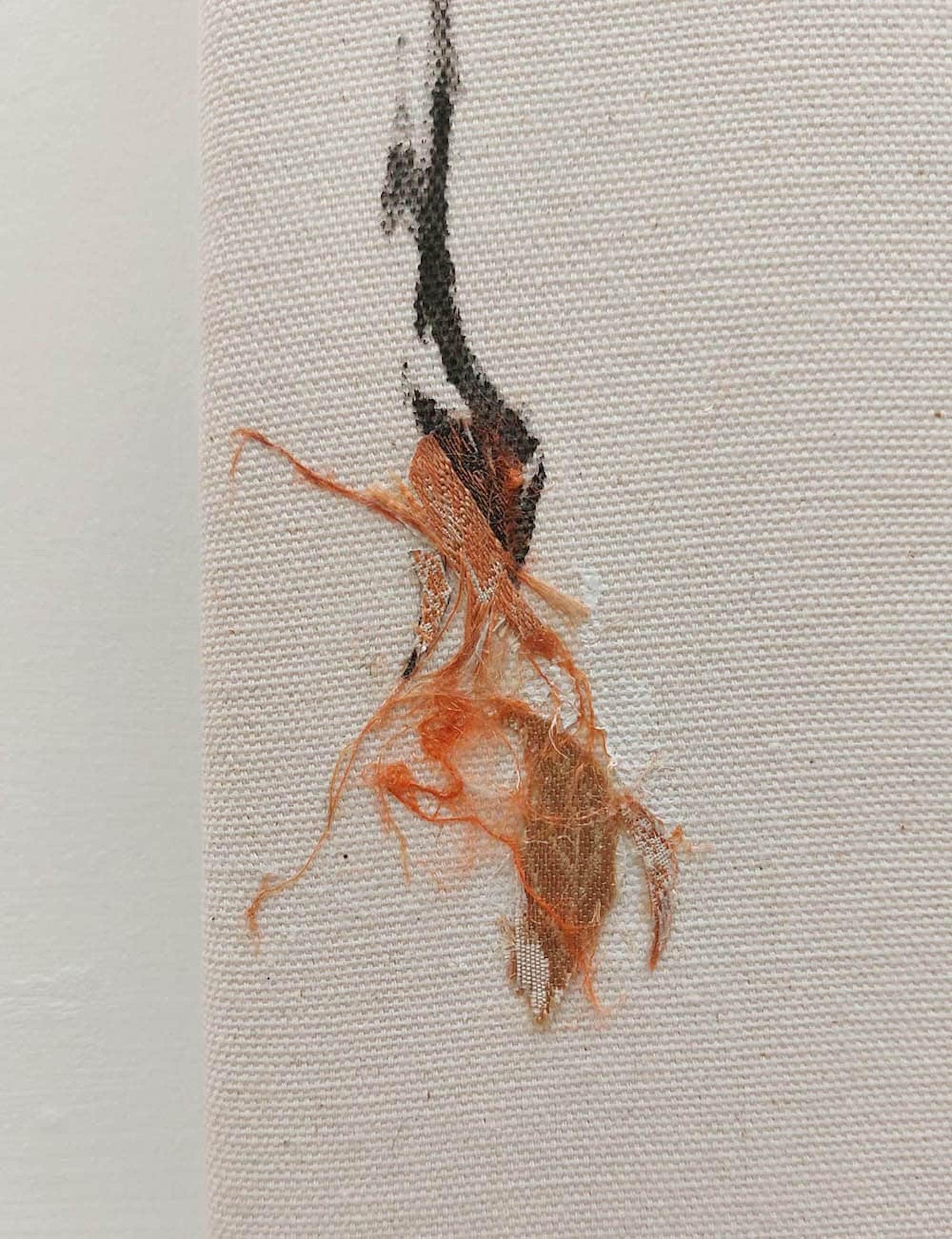 Remembrance set of 4 by Maho Maeda - Abstract painting, flowers, textile & paper For Sale 5