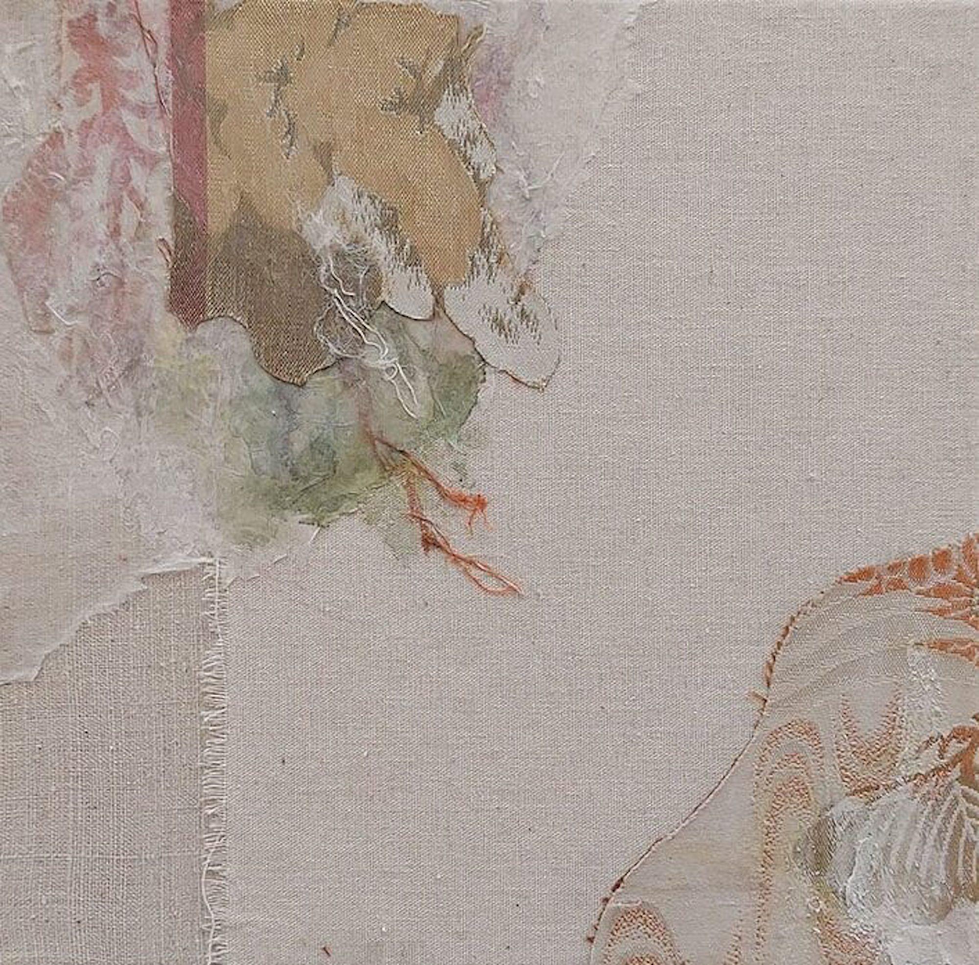 Remembrance set of 4 by Maho Maeda - Abstract painting, flowers, textile & paper For Sale 8