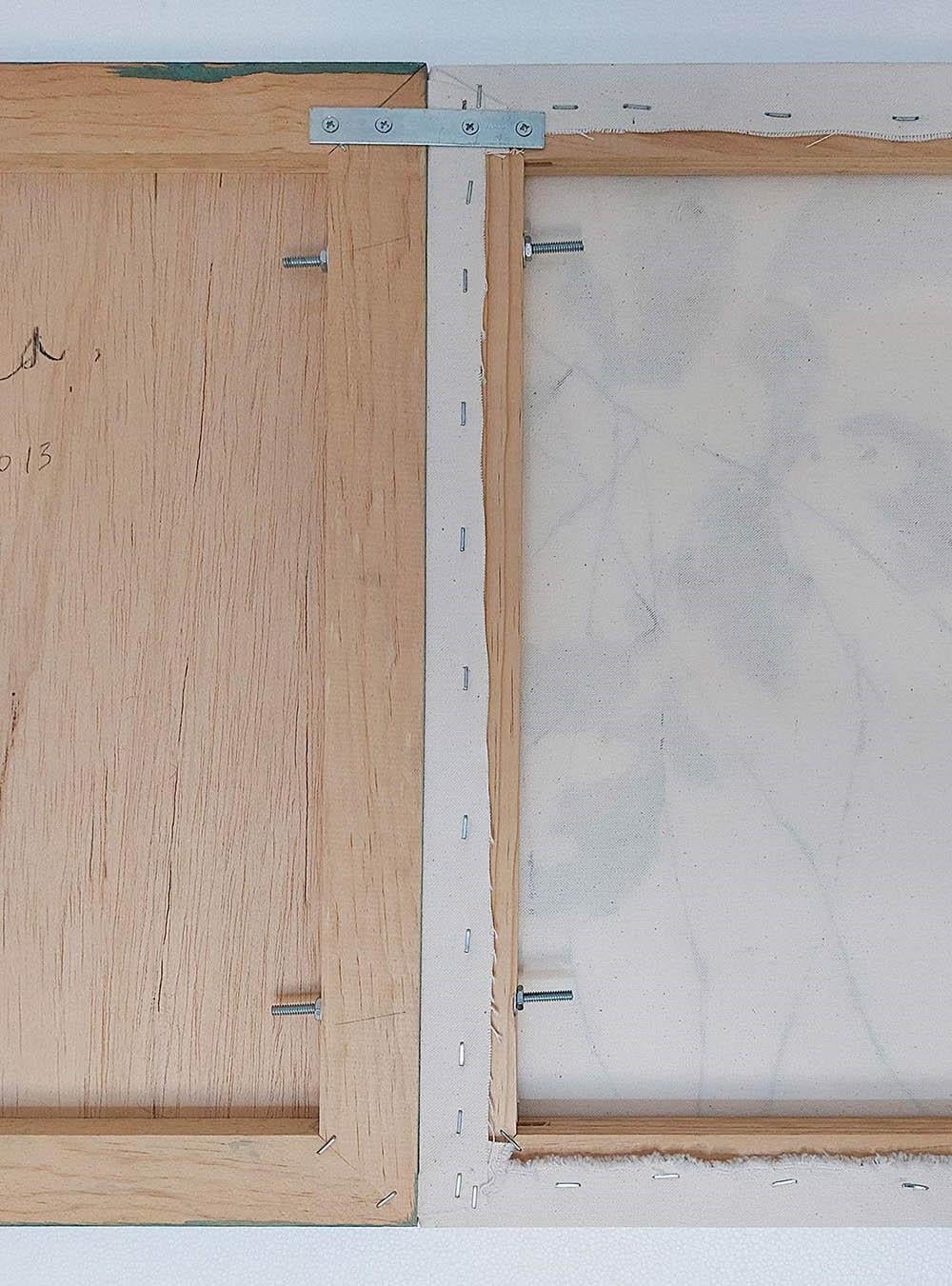 Silvery Sound #2 von Maho Maeda - Halbabstrakte Malerei, grün-blaue Blumen im Angebot 3