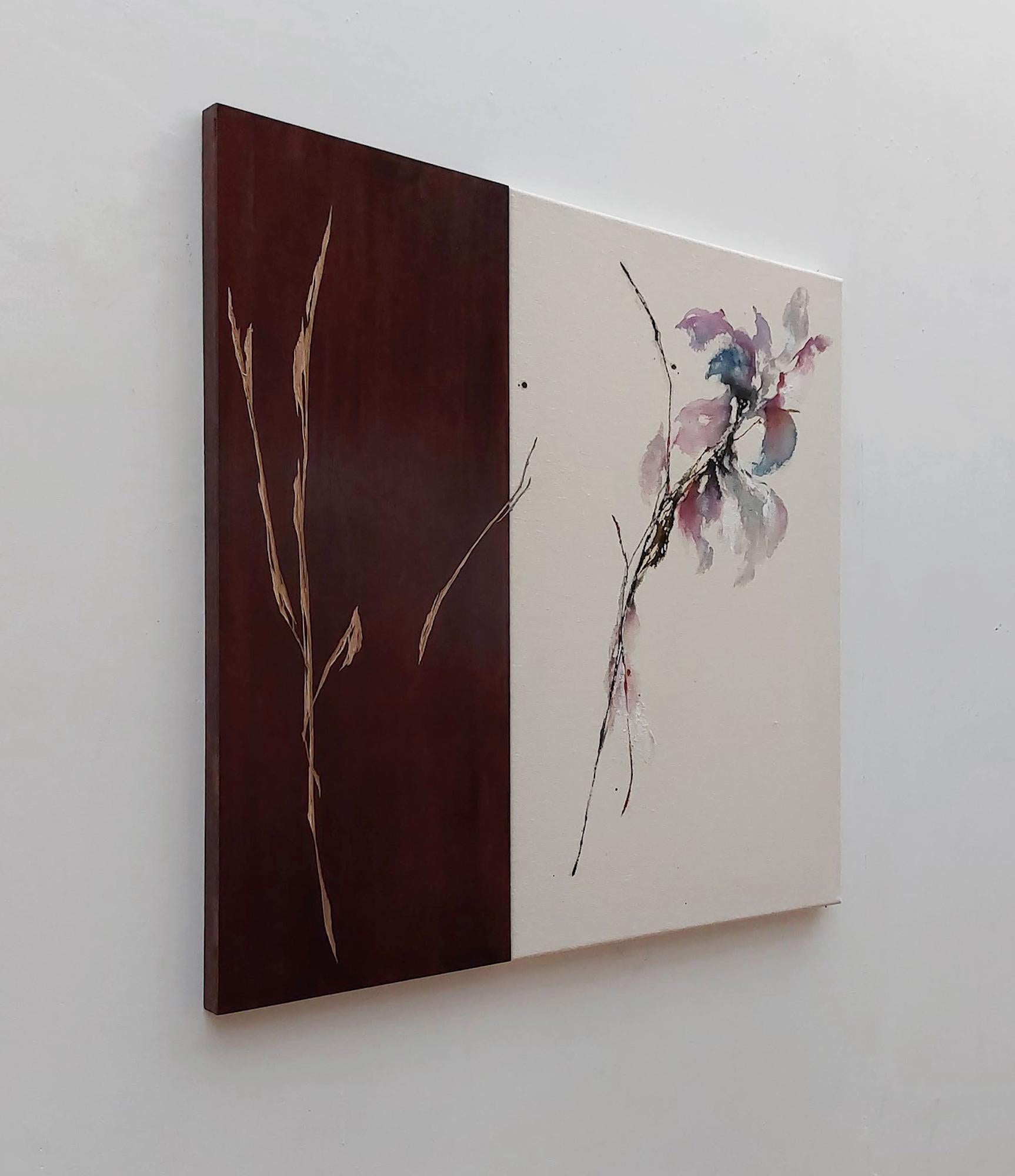 Sound of Sakura #3 par Maho Maeda - Peinture acrylique, encre, nature, fleurs en vente 3