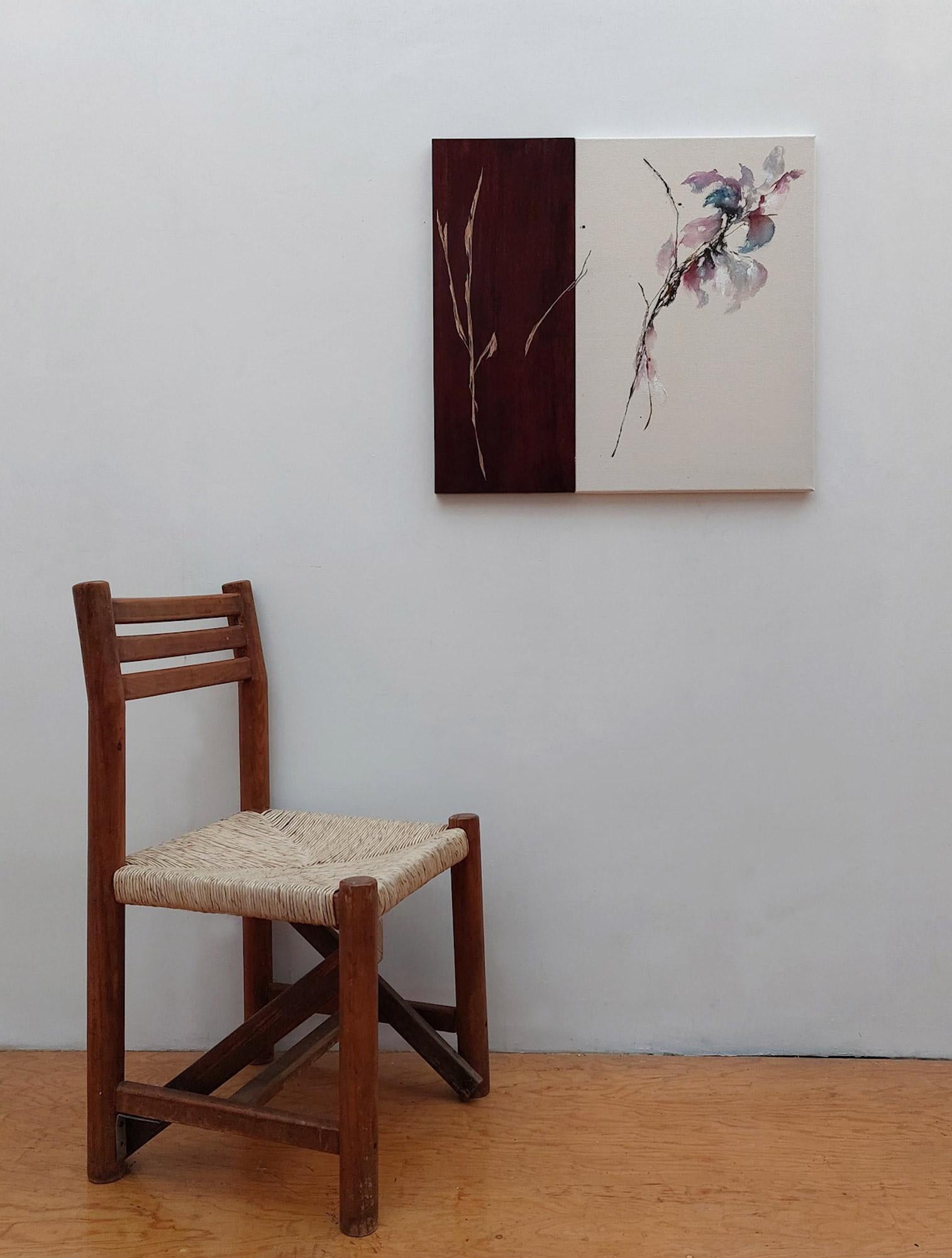 Sound of Sakura #3 par Maho Maeda - Peinture acrylique, encre, nature, fleurs en vente 4