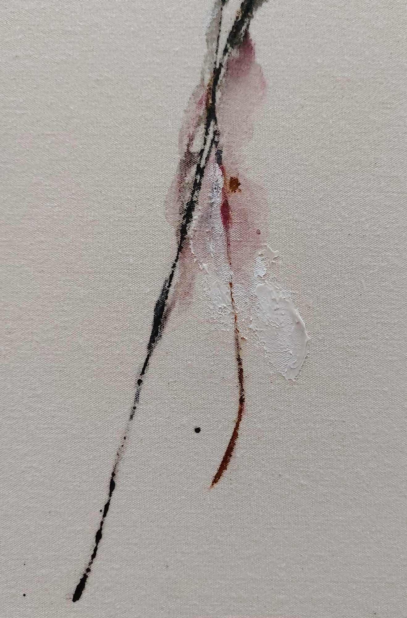Sound of Sakura #3 par Maho Maeda - Peinture acrylique, encre, nature, fleurs en vente 7