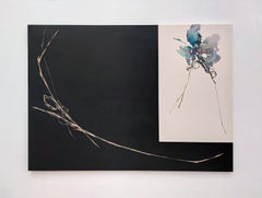 Sonido no nacido #14 de Maho Maeda - - Cuadro abstracto, lienzo, madera, flora, oscuro