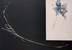 Unborn Sound #14 di Maho Maeda - - Pittura astratta, tela, legno, flora, buio