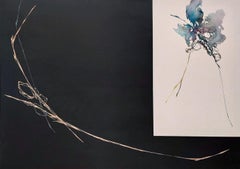 Sonido no nacido #14 de Maho Maeda - - Cuadro abstracto, lienzo, madera, flora, oscuro