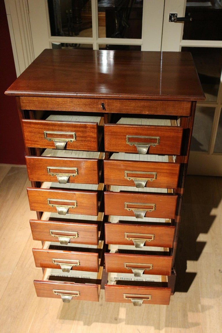 Mahogany 12Drawer Filing by Shannon Ltd. at 1stDibs