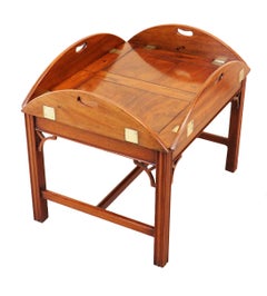 Mahogany 18th Century Georgian Antique Oval Butlers Tray on Stand