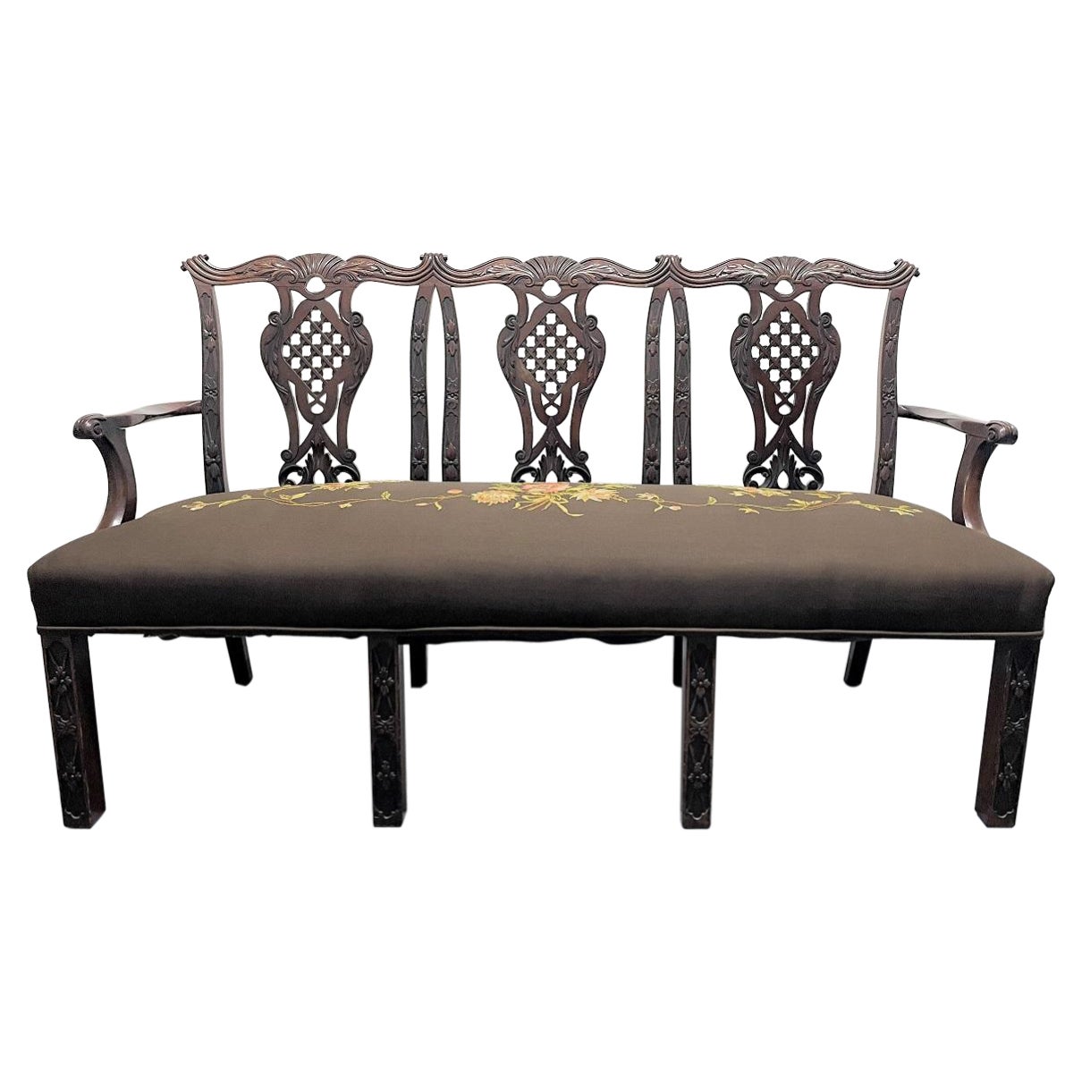 Settee en acajou du 19ème siècle de style géorgien III