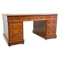 Mahogany 19th Century Large Pedestal Desk