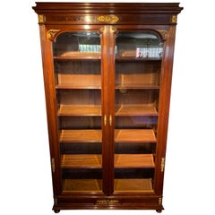 Antique Mahogany 2 Door Bookcase