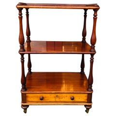 Mahogany 3-Tier Trolley with Drawer