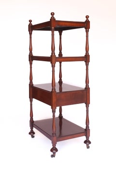 Mahogany 4 Tier Whatnot With Single Drawer, Circa 1830