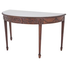 Mesa consola Adams de caoba Hall Demi Lune 1880
