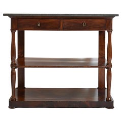 Mahogany and black marble console, 19th c