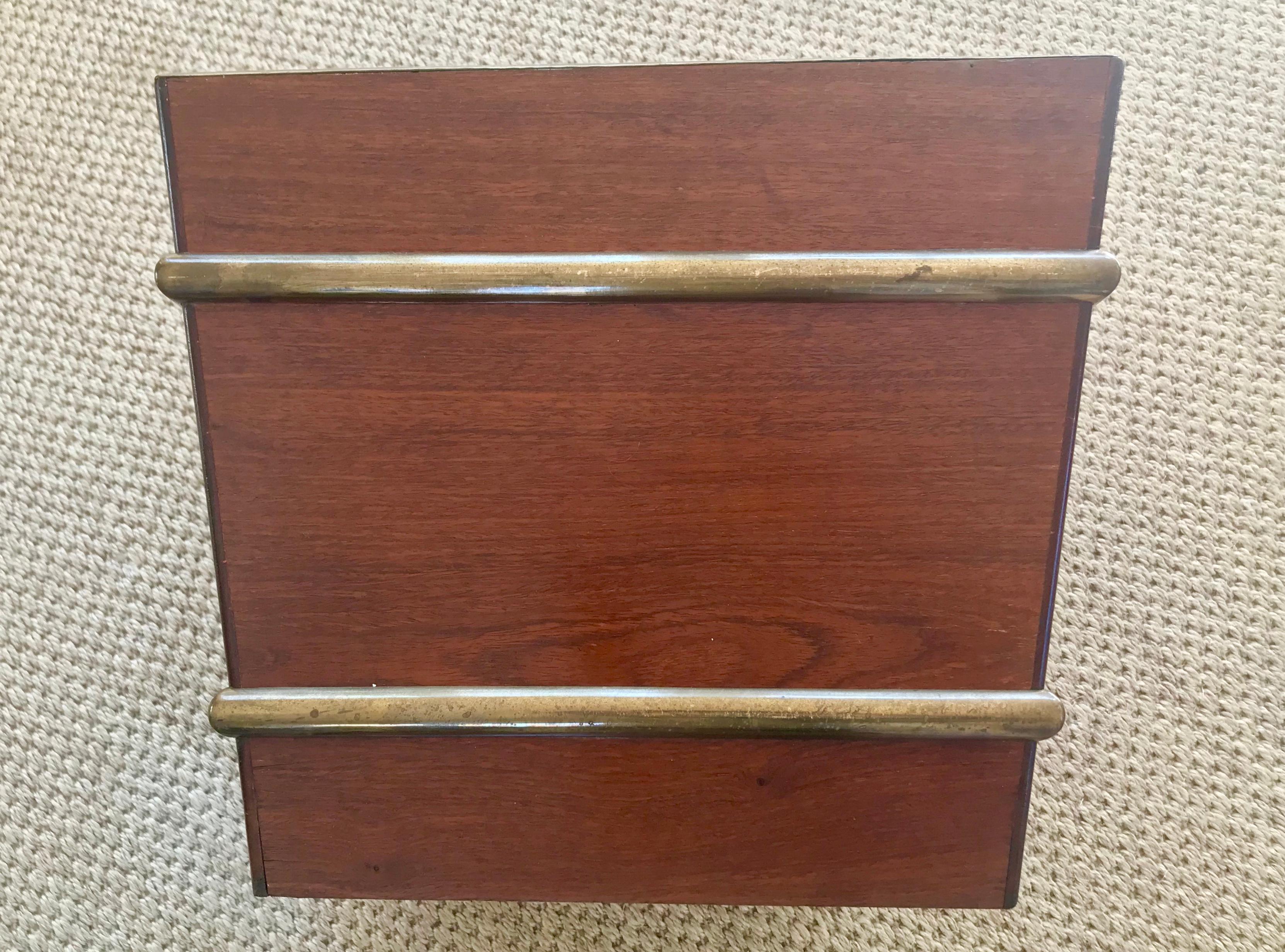 American Mahogany and Brass Banded Cachepot For Sale