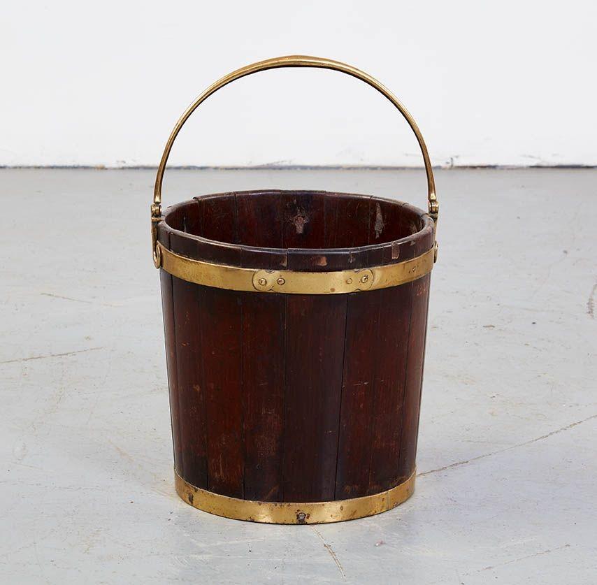 English Mahogany and Brass Bucket For Sale