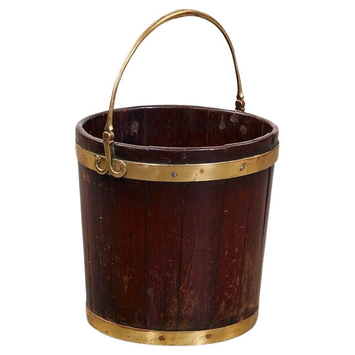 Mahogany and Brass Bucket For Sale