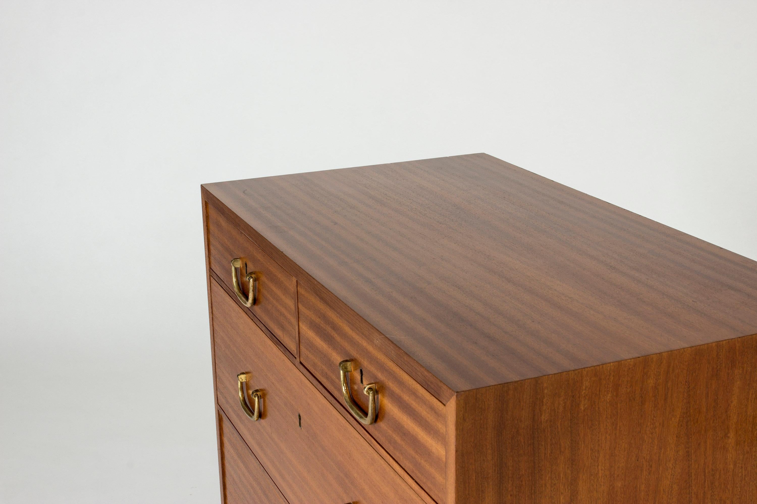 Mid-20th Century Mahogany and Brass Chest of Drawers by Josef Frank for Svenskt Tenn, Sweden For Sale