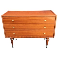 Retro Mahogany and Brass Chest of Drawers, circa 1960