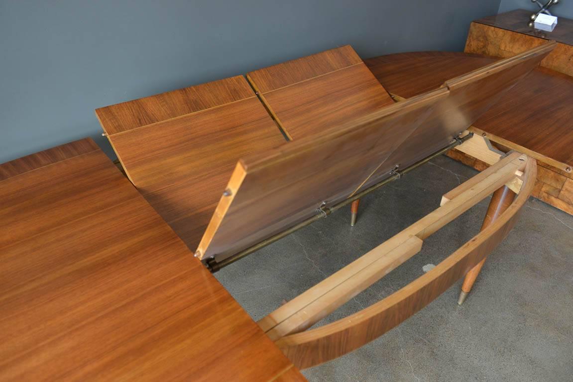 Mahogany and Brass Dining Table by Erno Fabry, Germany, circa 1955 5