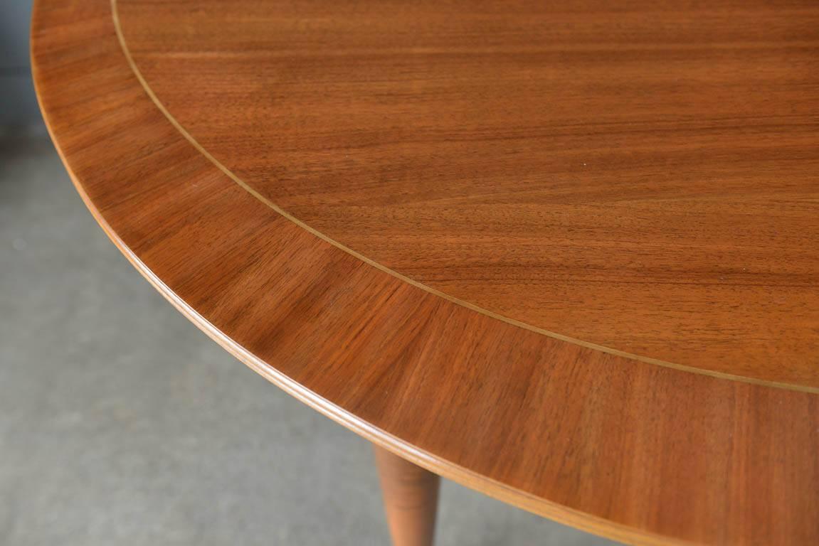 Mahogany and Brass Dining Table by Erno Fabry, Germany, circa 1955 In Excellent Condition In Costa Mesa, CA