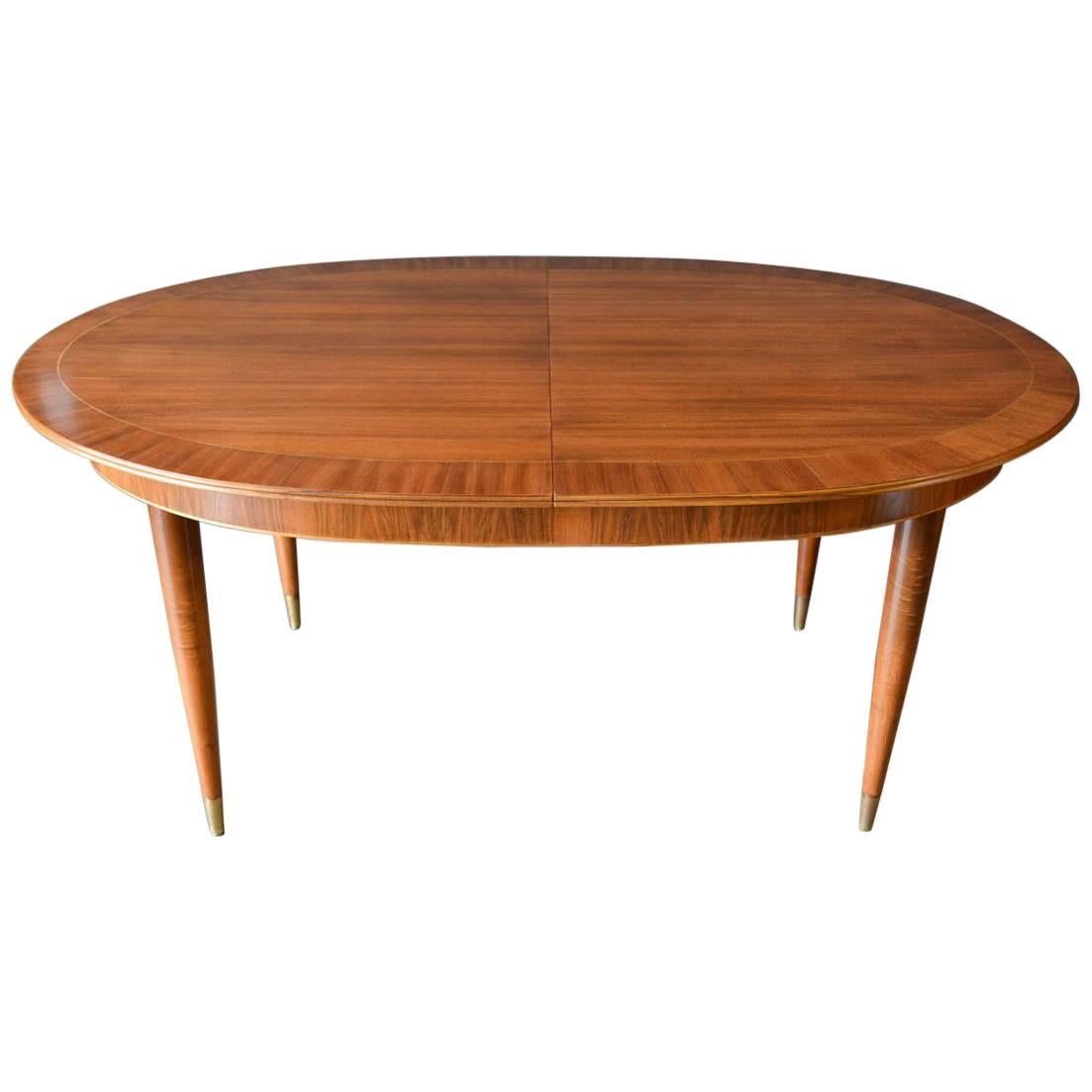 Mahogany and Brass Dining Table by Erno Fabry, Germany, circa 1955