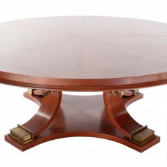 Mesa de comedor de caoba y latón de Thierry Despont Custom