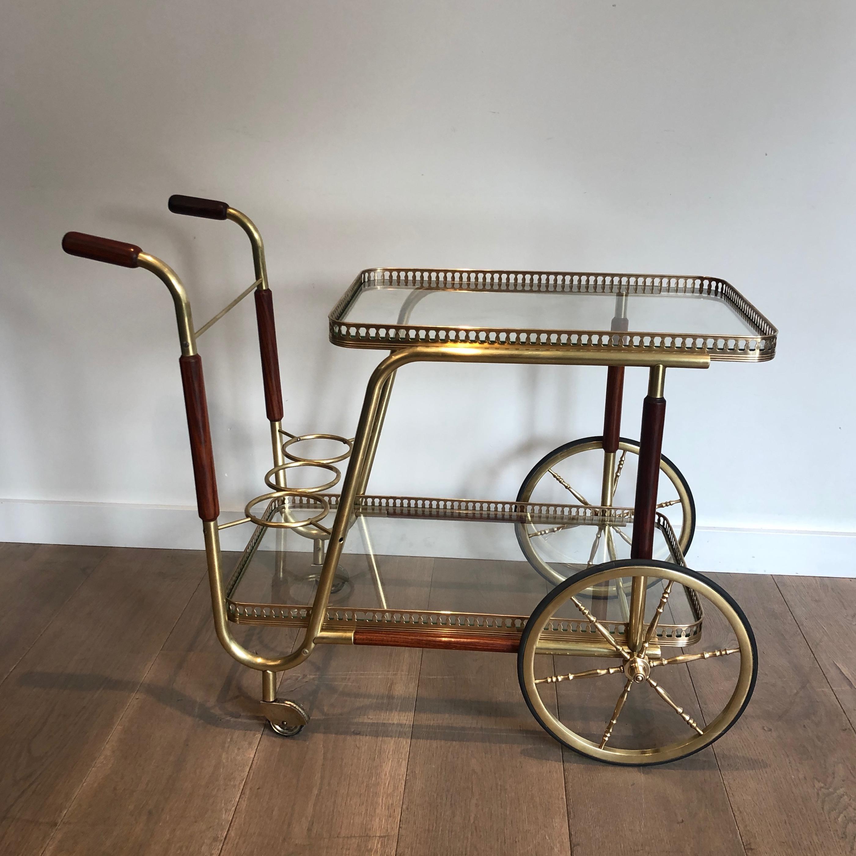 Mahogany and Brass Drinks Trolley, French Work, circa 1940 7