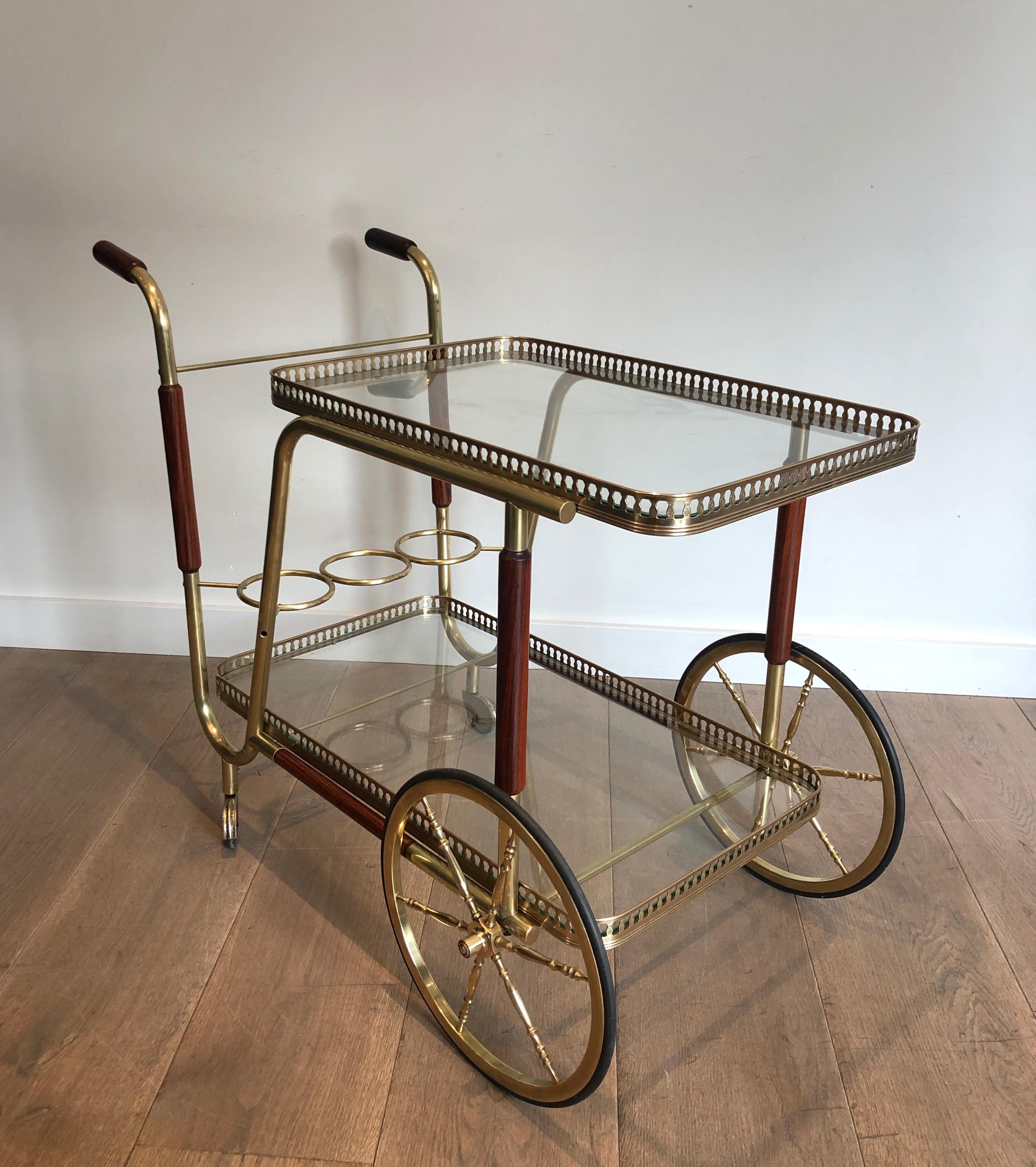 Mahogany and Brass Drinks Trolley, French Work, circa 1940 8