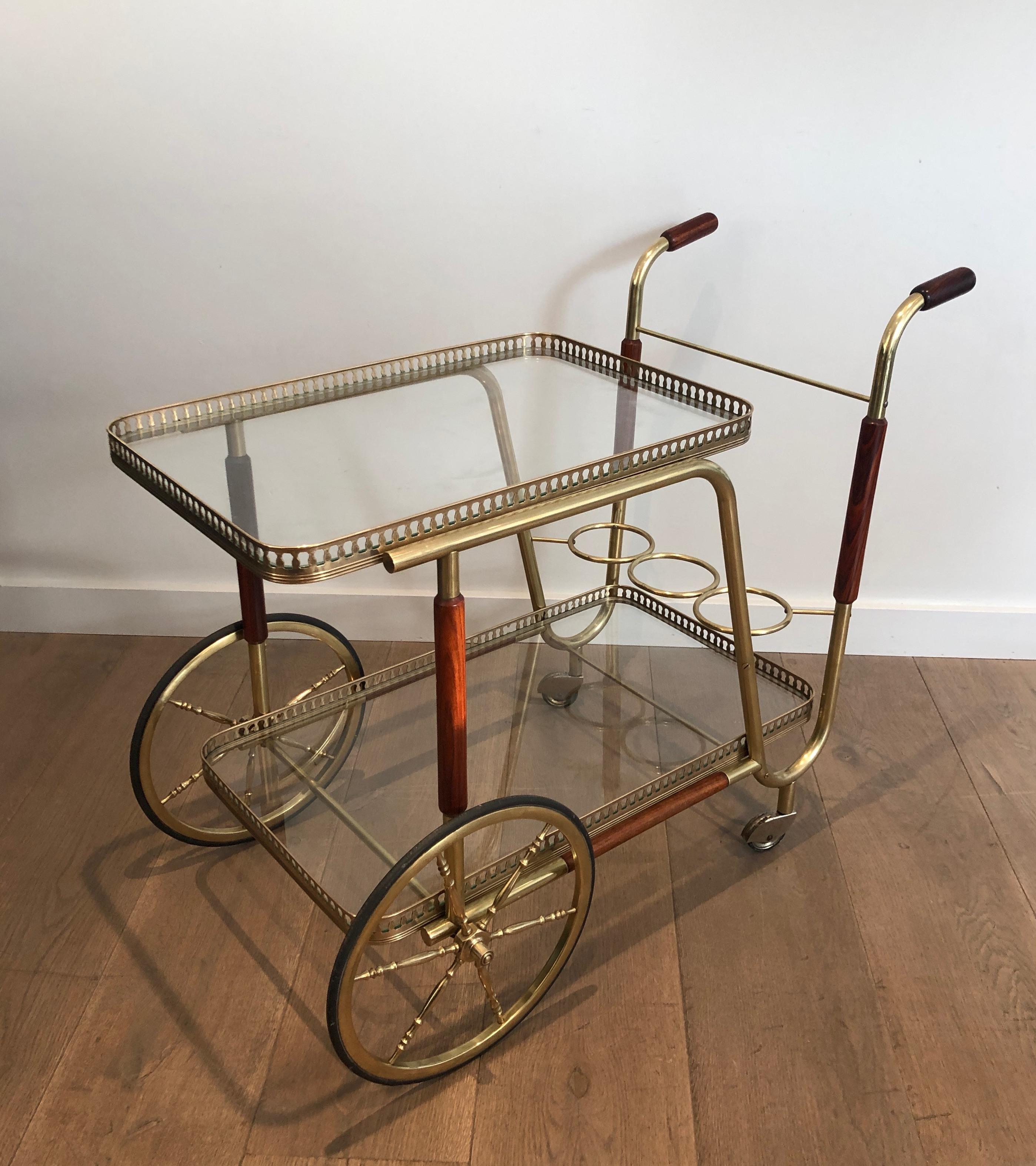 Mahogany and Brass Drinks Trolley, French Work, circa 1940 13