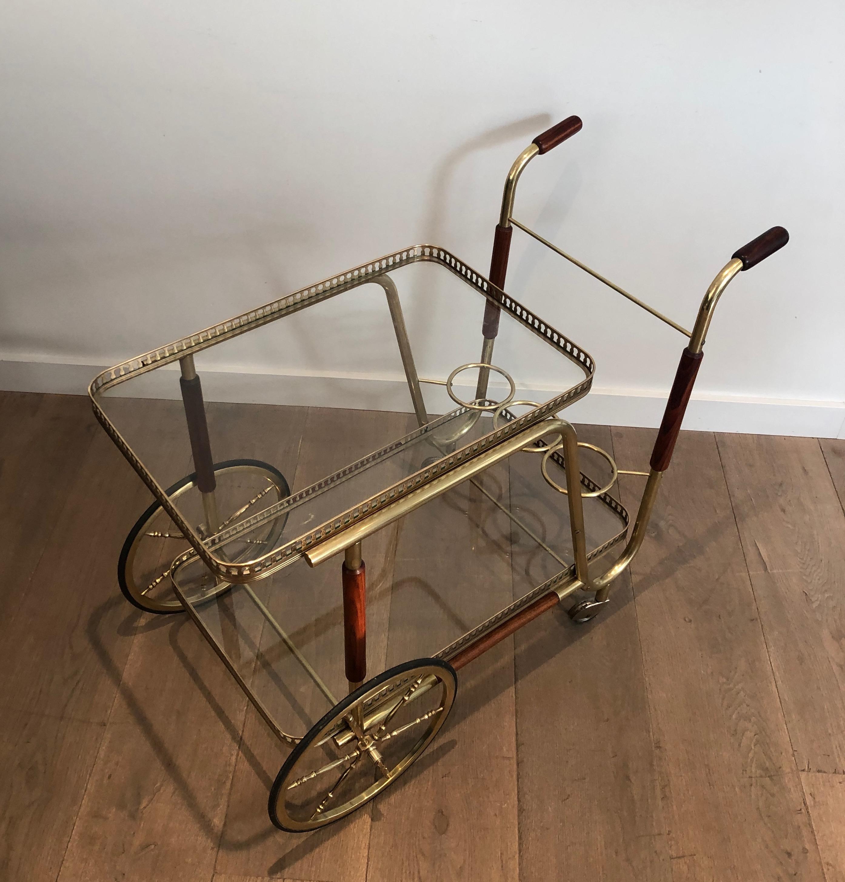 Mahogany and Brass Drinks Trolley, French Work, circa 1940 14