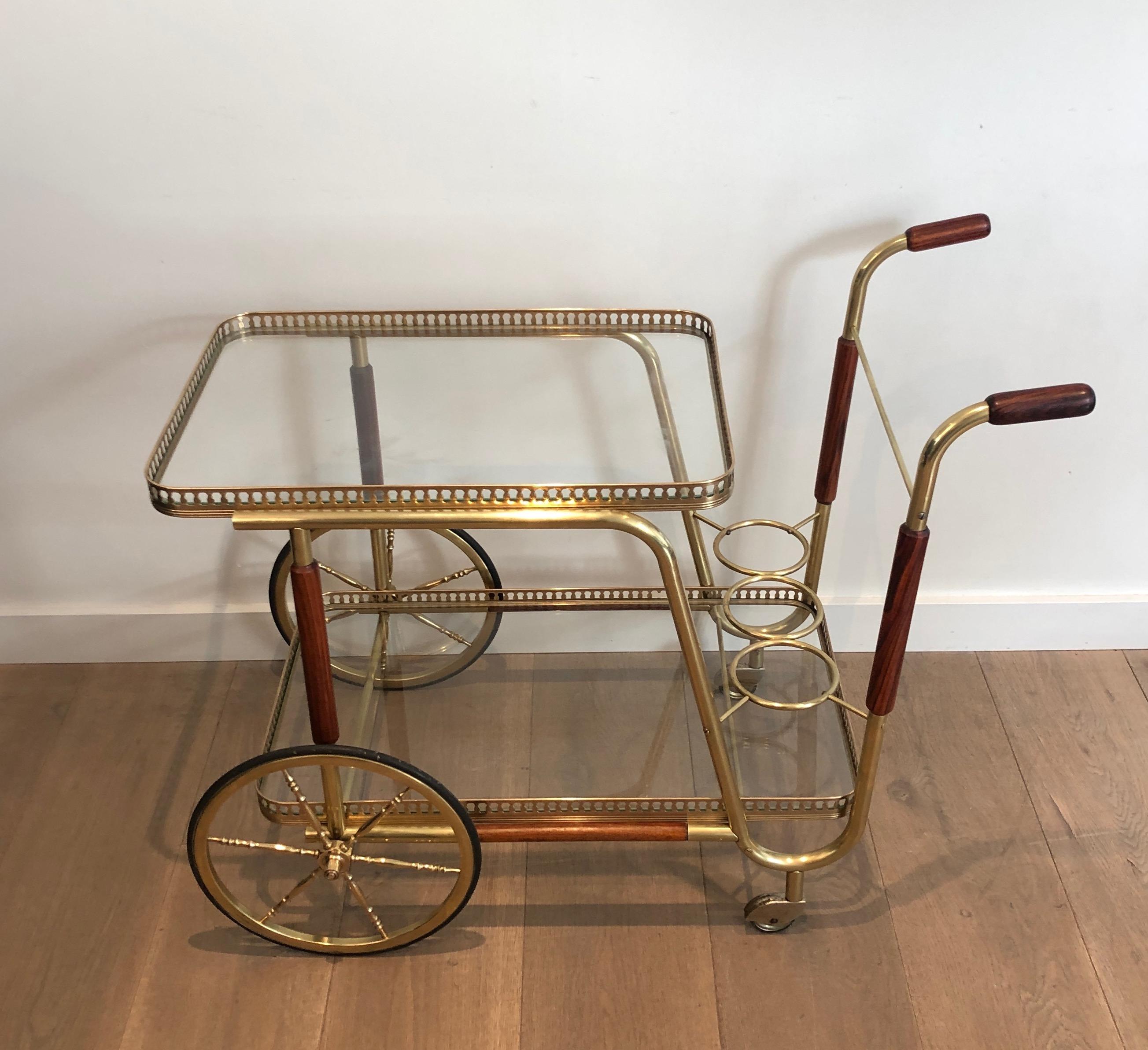 Mahogany and Brass Drinks Trolley, French Work, circa 1940 15