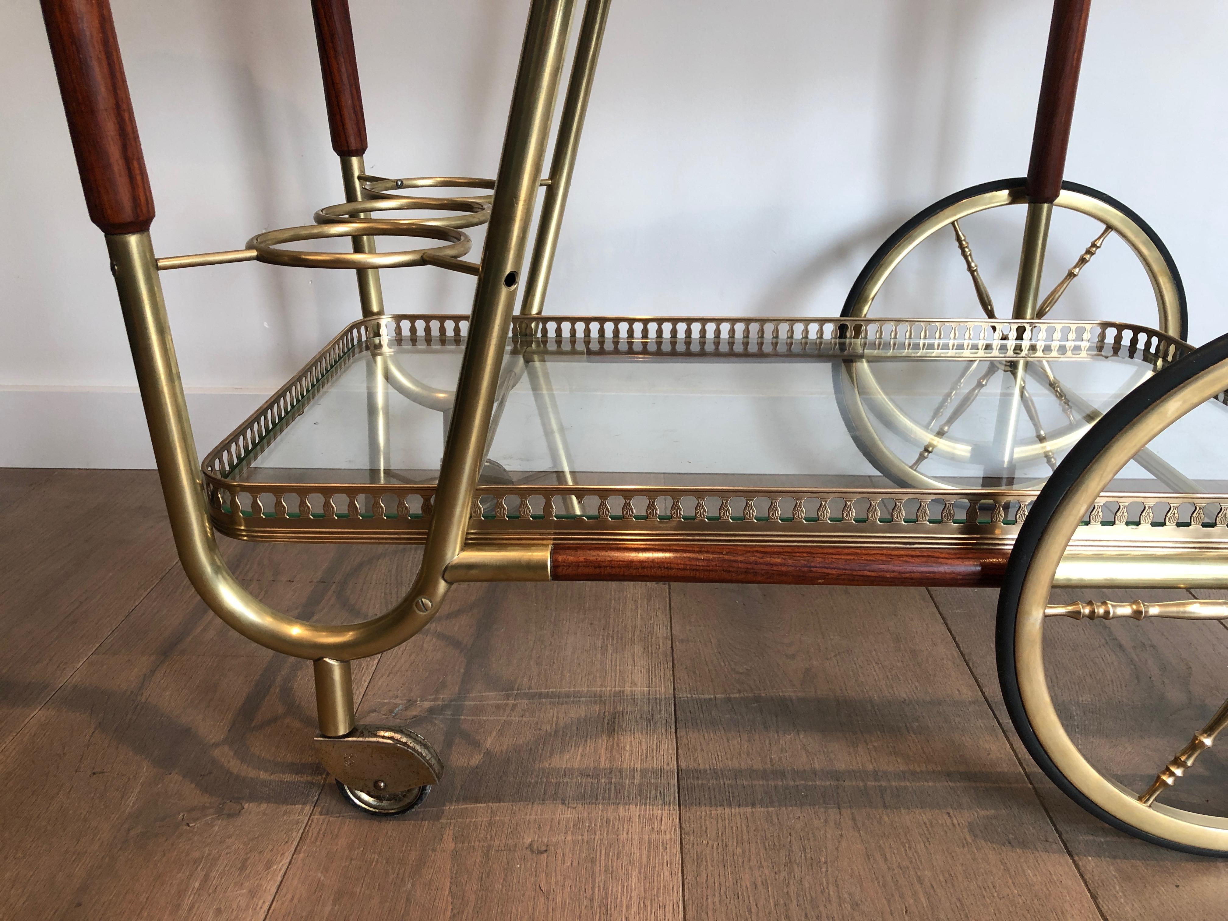 Mahogany and Brass Drinks Trolley, French Work, circa 1940 4