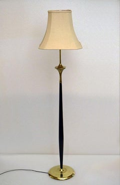 Mahogany and brass floor lamp, 1950s